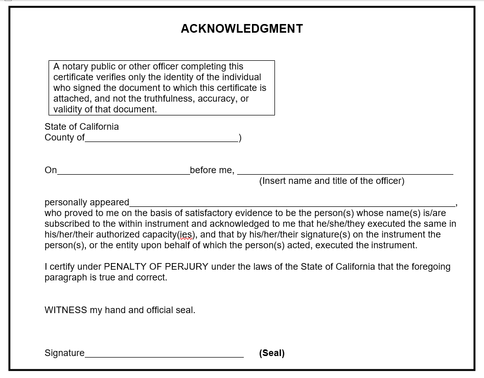 California Notary Exam 2024 Practice Test   Ackn Image 